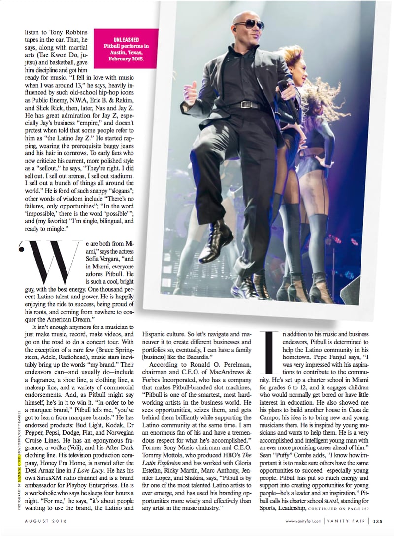Vanity Fair - Pitbull - Suzanne Cordeiro Photography